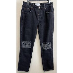 One Teaspoon Women's Truckers Jeans SIze 29 Worn Black Distressed